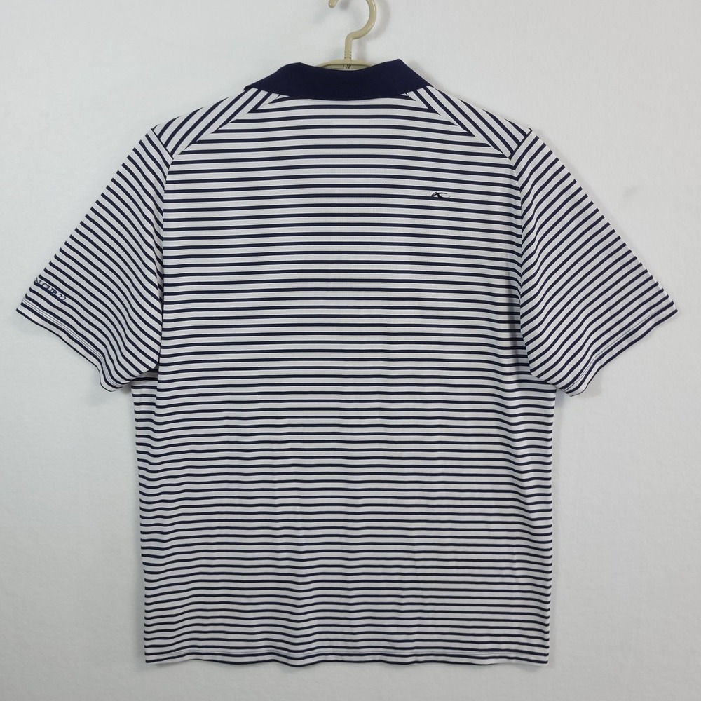 KJUS Luis Stripe Polo Shirt Mens XL Blue White MG60-F00 Short Sleeve Golf - Picture 11 of 16